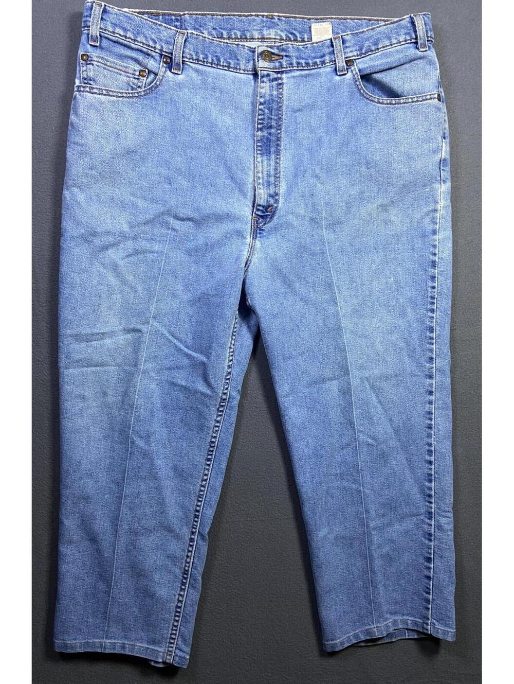 VTG Levis 540 Jeans Cropped 42x24 Blue Relaxed Fit Brown Tab Y2K Grunge Faded
